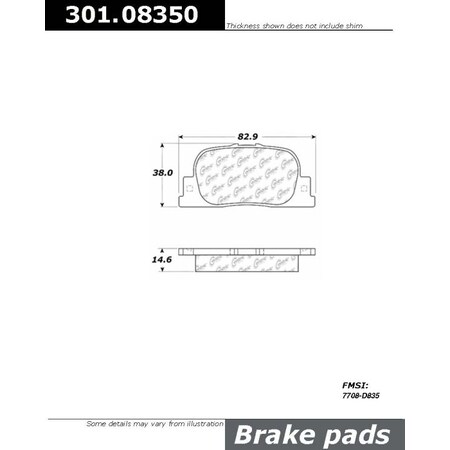 Centric Parts Centric Premium Ceramic, 301.08350, Rear 301.08350